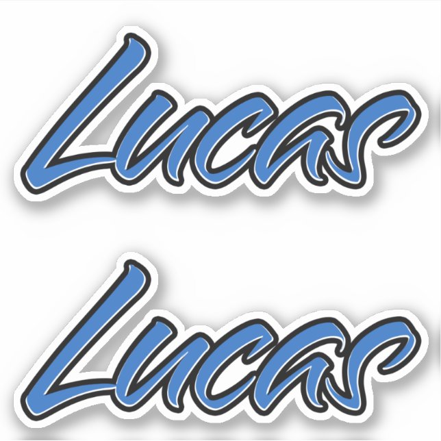 Lucas Name blue stickers sticker set (Front)