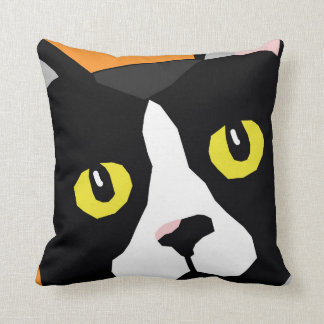 Lucas the cat pop art-style cushion