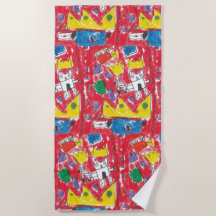 Lucas's basquiat inspired beach towel