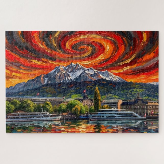 Lucerne Alpine: Gallery Edition Solar Vortex Jigsaw Puzzle (Horizontal)
