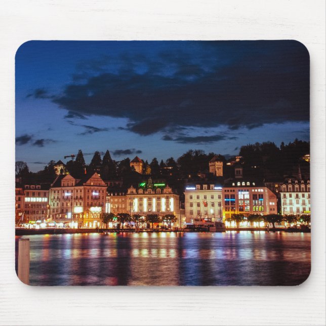 Lucerne by night mouse mat (Front)