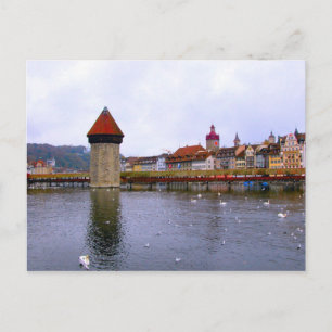 Lucerne old city - Mill bridge and waterfront Postcard