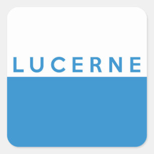 lucerne province Switzerland swiss flag text name Square Sticker