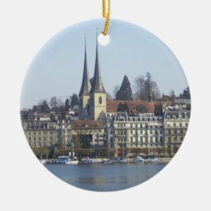 Lucerne Switzerland Ceramic Tree Decoration