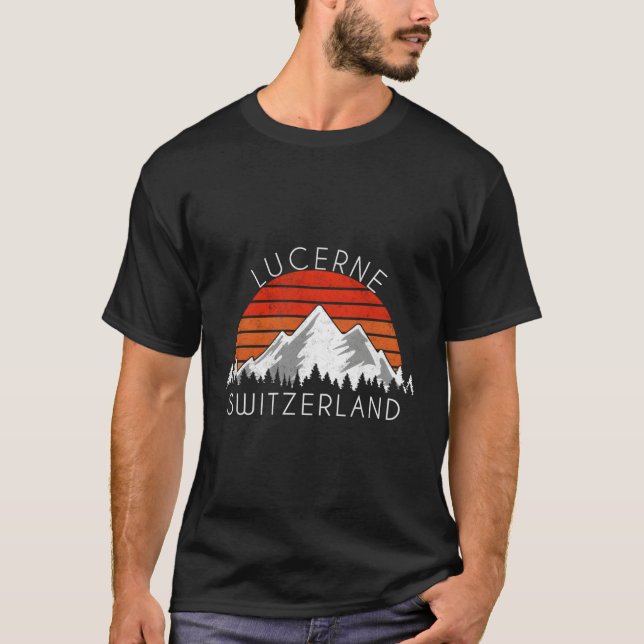 Lucerne Switzerland Distressed T-Shirt (Front)