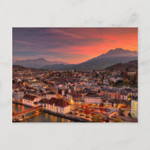Lucerne Switzerland HDR Fine Art Print Postcard