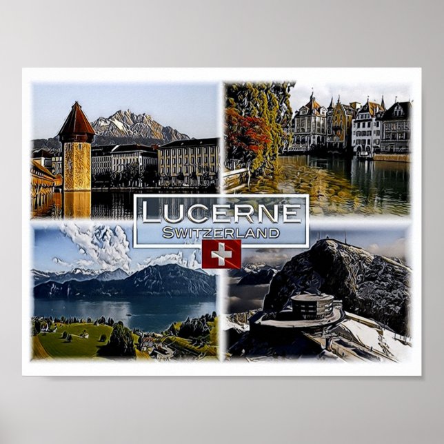 Lucerne - Switzerland - Mosaic - Poster (Front)