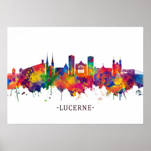 Lucerne Switzerland Skyline Poster