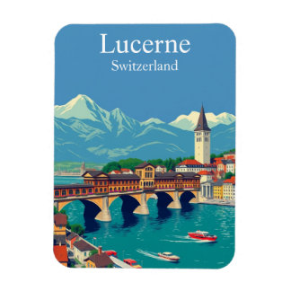 Lucerne, Switzerland Travel Alpine Townscape Magnet