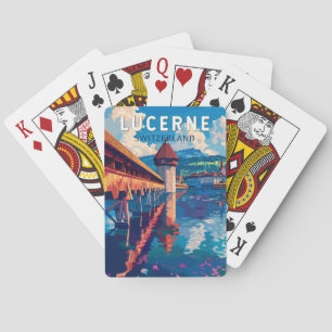 Lucerne Switzerland Travel Art Vintage Playing Cards