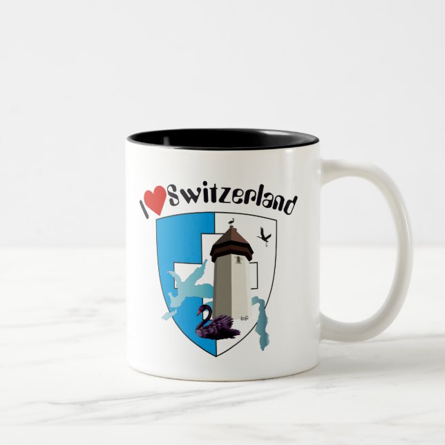 Lucerne Switzerland Two-Tone Coffee Mug (Right)
