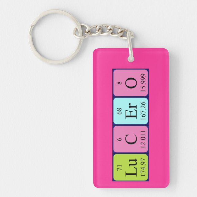 Lucero periodic table name keyring (Front)