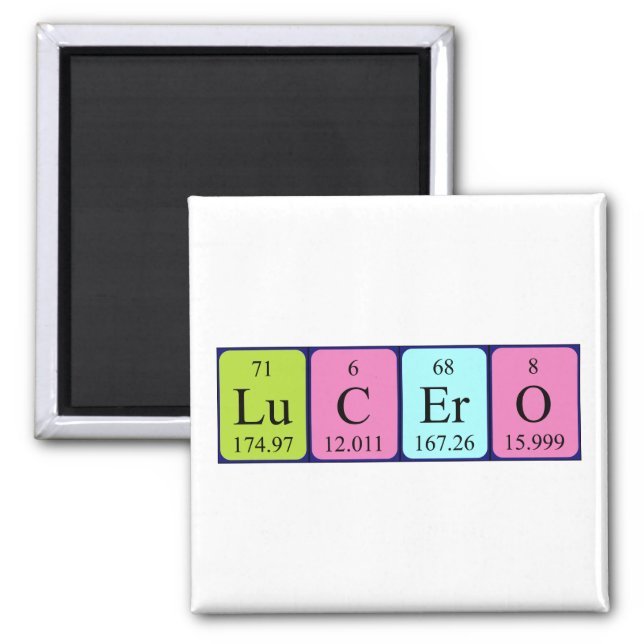 Lucero periodic table name magnet (Front)