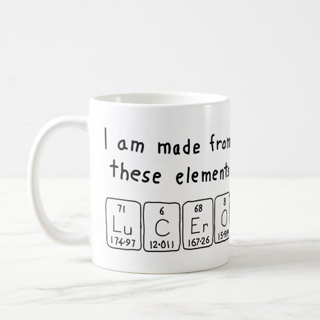 Lucero periodic table name mug (Left)