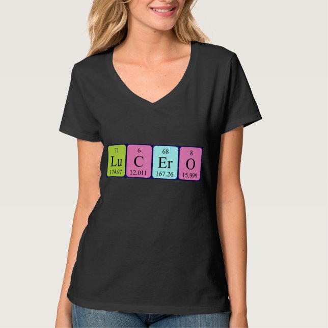 Lucero periodic table name shirt (Front)
