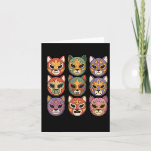 Lucha Libre Cat Mask Funny Luchador Mask Gato  Card