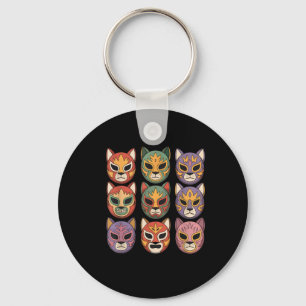 Lucha Libre Cat Mask Funny Luchador Mask Gato Key Ring