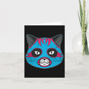 Lucha Libre Cat Wears Luchador Wrestling Mask  Card