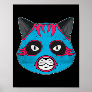 Lucha Libre Cat Wears Luchador Wrestling Mask  Poster