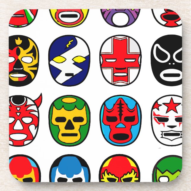 Lucha Libre Luchador Mexican Wrestling Masks Coaster (Front)