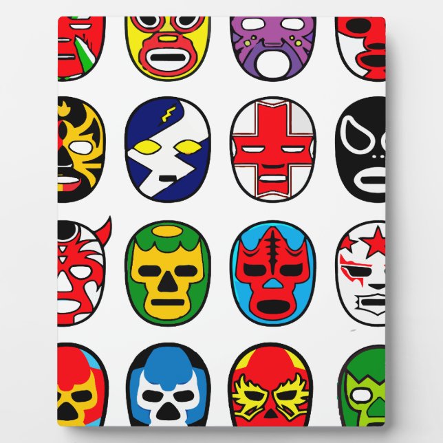 Lucha Libre Luchador Mexican Wrestling Masks Plaque (Front)
