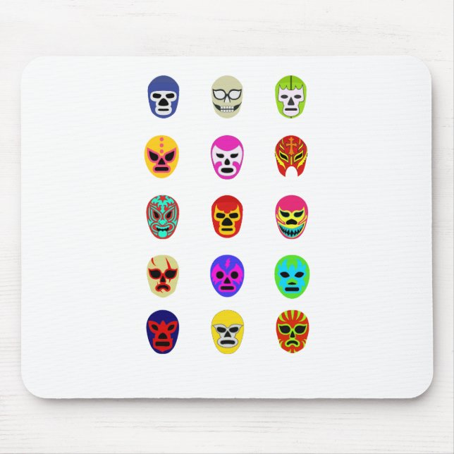 Lucha Libre Mask Mexican Wrestling Mouse Mat (Front)