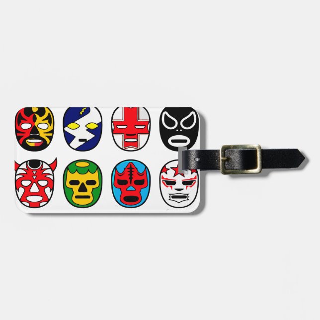 Lucha Libre Mask wrestler Mexican Wrestling Luggage Tag (Front Horizontal)