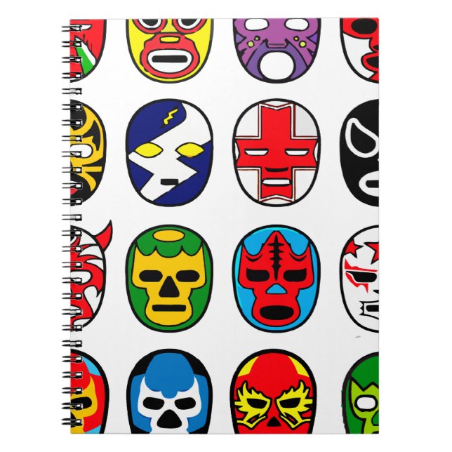 Lucha Libre Mask wrestler Mexican Wrestling Notebook (Front)