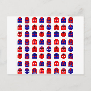 lucha libre masks postcard