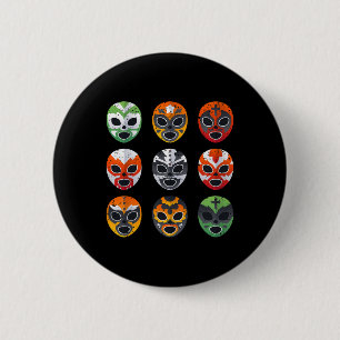Lucha Libre Masks Shirt Boy Men Mexican Wrestling  6 Cm Round Badge