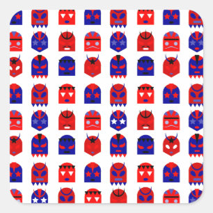 lucha libre masks square sticker