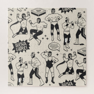 Lucha Libre: Mexican Wrestler pattern Jigsaw Puzzle