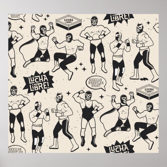 Lucha Libre: Mexican Wrestler pattern Poster (Front)