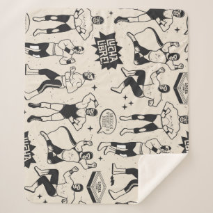 Lucha Libre: Mexican Wrestler pattern Sherpa Blanket