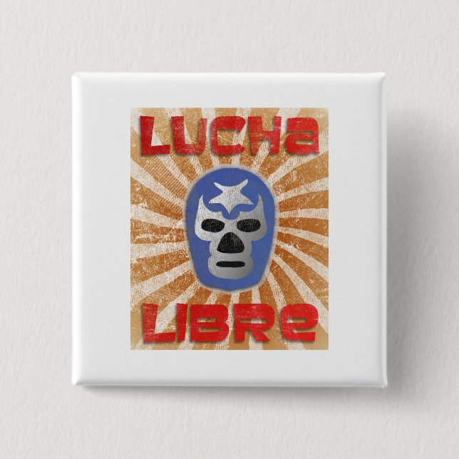 Lucha Libre Mexican Wrestling 15 Cm Square Badge (Front)