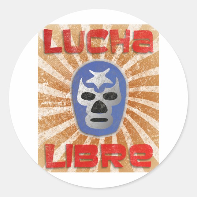 Lucha Libre Mexican Wrestling Classic Round Sticker (Front)
