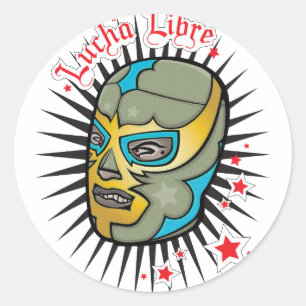 Lucha Libre Mexican Wrestling Mask Classic Round Sticker