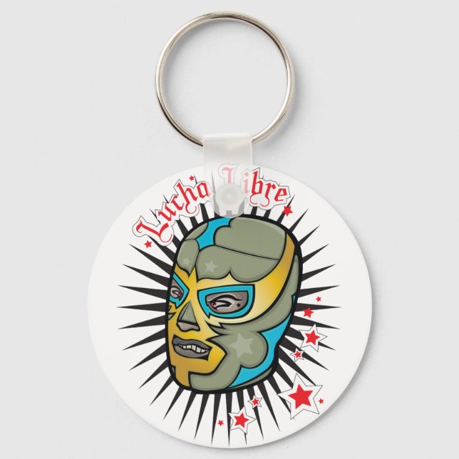 Lucha Libre Mexican Wrestling Mask Key Ring (Front)