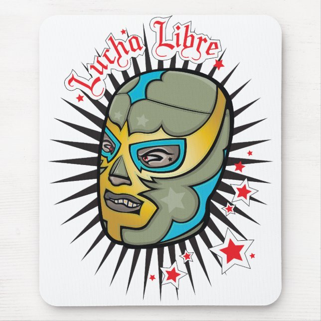 Lucha Libre Mexican Wrestling Mask Mouse Mat (Front)
