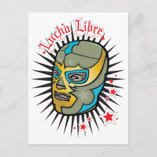 Lucha Libre Mexican Wrestling Mask Postcard