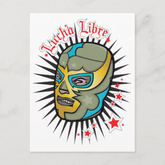 Lucha Libre Mexican Wrestling Mask Postcard