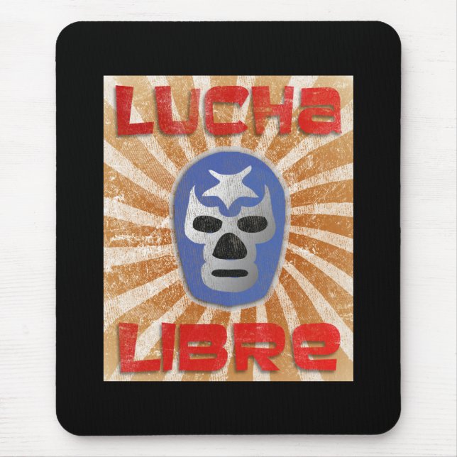 Lucha Libre Mexican Wrestling Mouse Mat (Front)