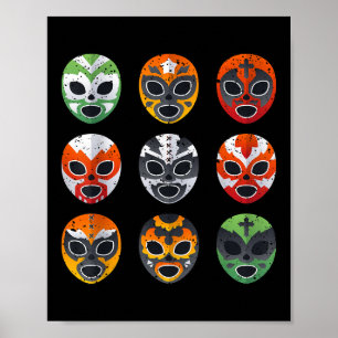 Lucha Libre Wrestling Mask Cinco De Mayo Mexican B Poster