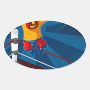 luchador oval sticker