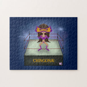 Luchadora Lucha Libre Mexican Wrestling Mug Jigsaw Puzzle