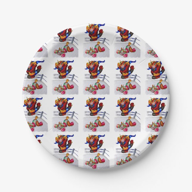 Luchadores Paper Plate (Front)