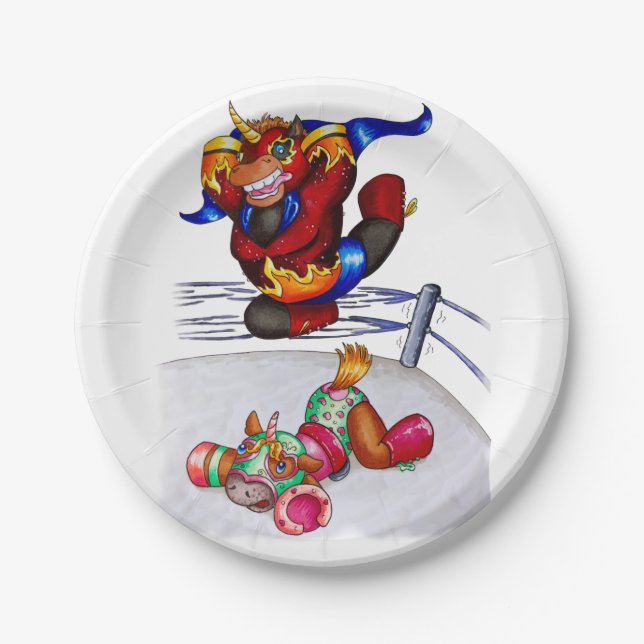 Luchadores Paper Plate (Front)