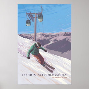 Luchon-Superbagnères France Ski Resort Poster