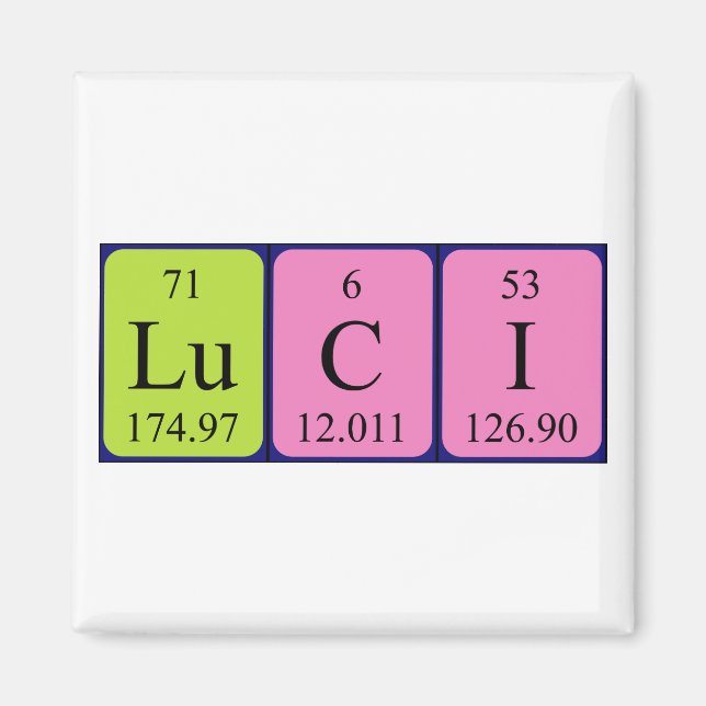 Luci periodic table name magnet (Front)