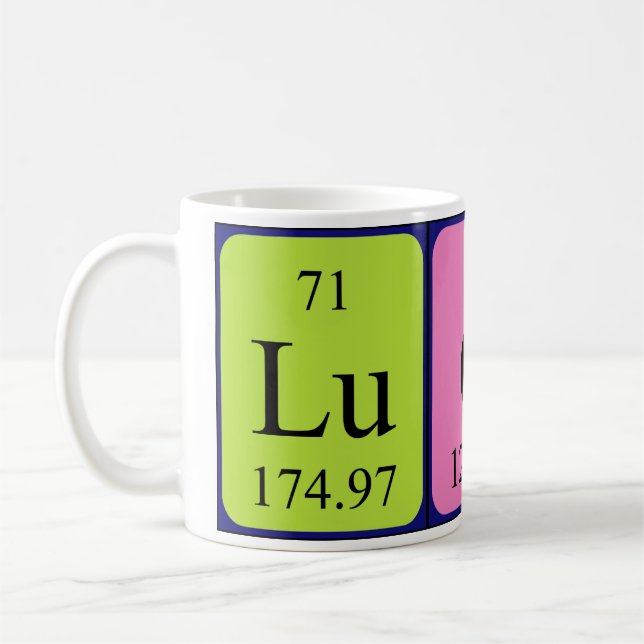 Luci periodic table name mug (Left)